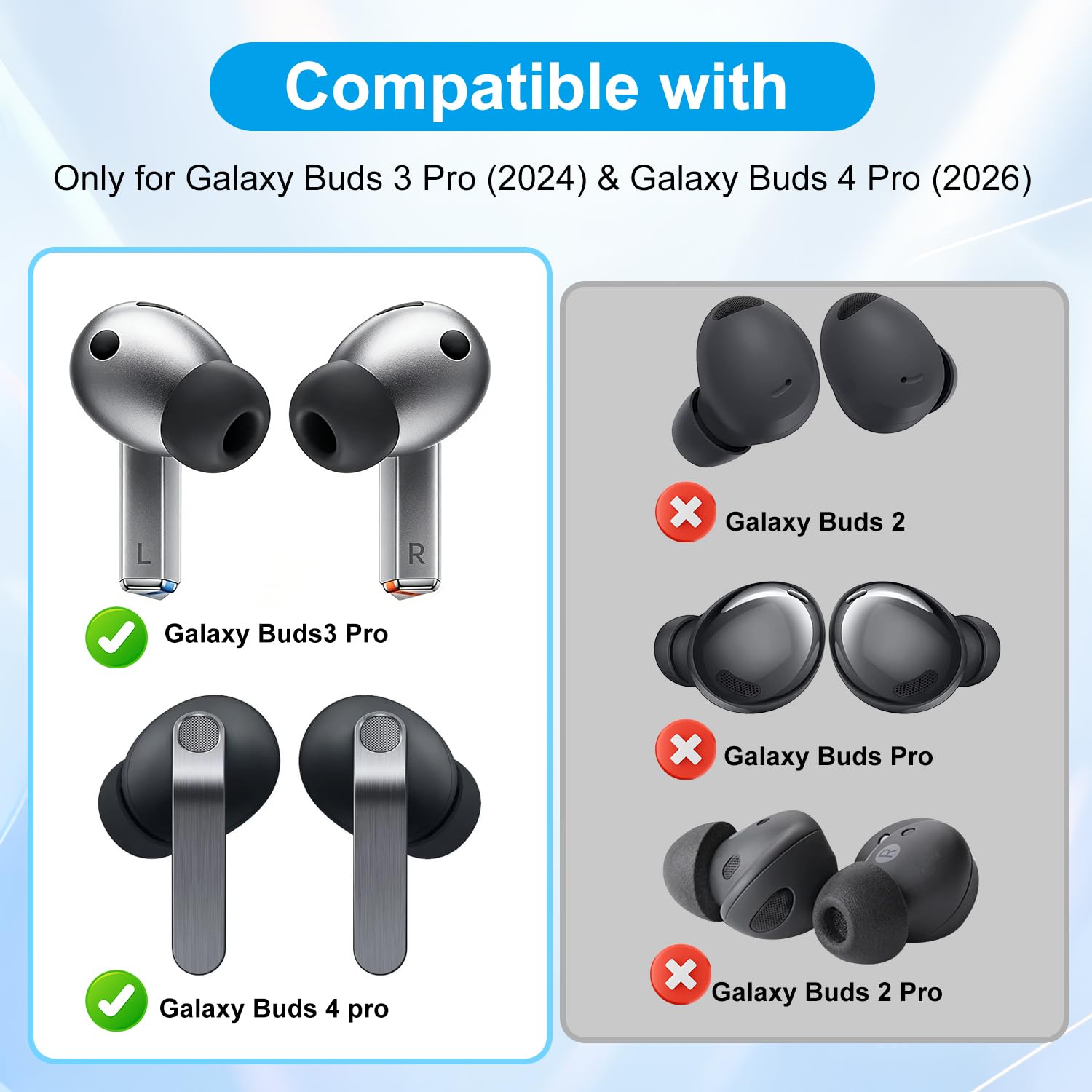 Amazon | Samsung Galaxy Buds 4 Pro & Buds3 Pro用イヤーチップ